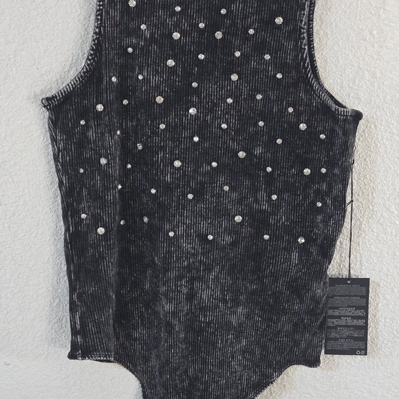 Forever 21 Black Studded Bodysuit - Picture 2 of 5